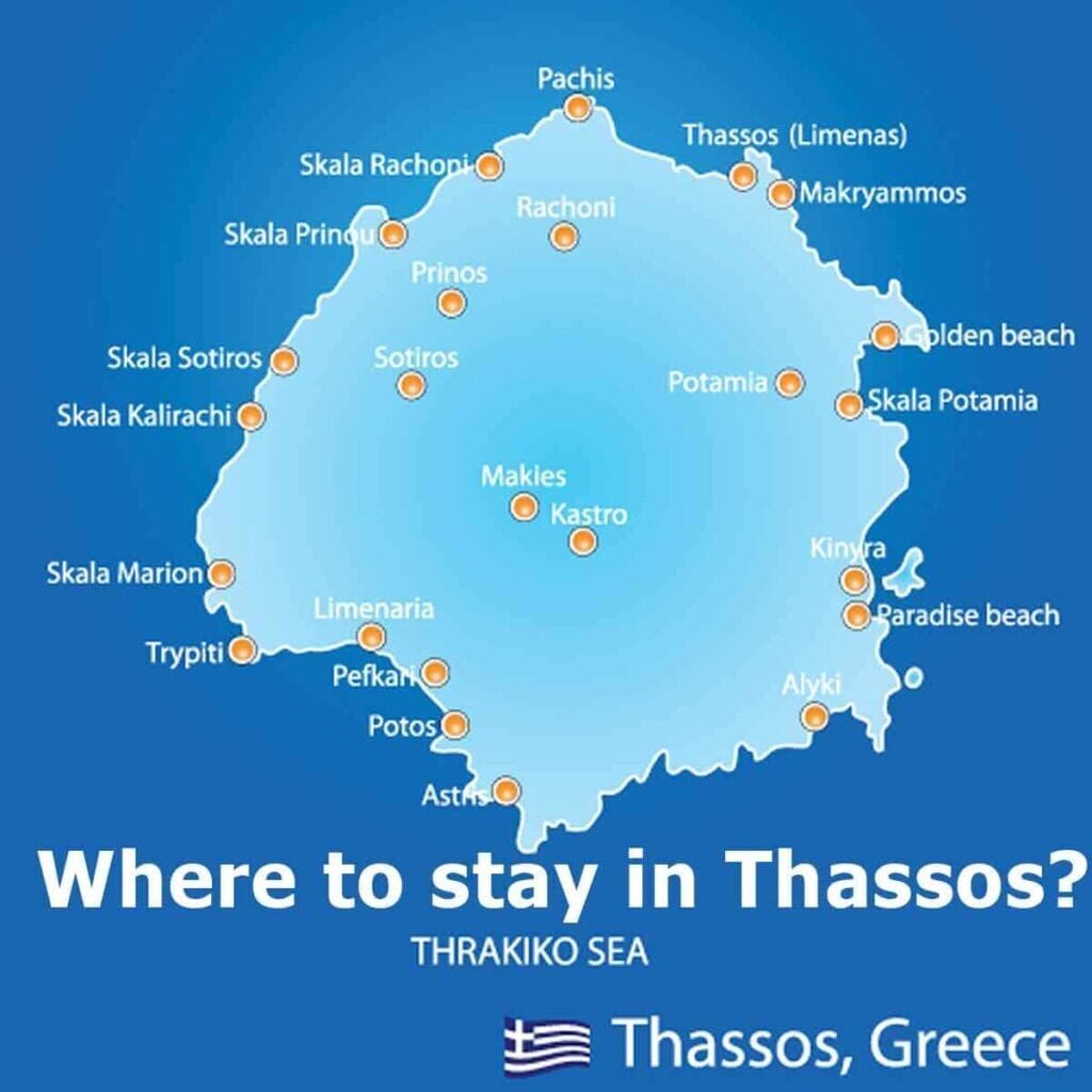 melyik része és faluja maradjon Thassos szigetén