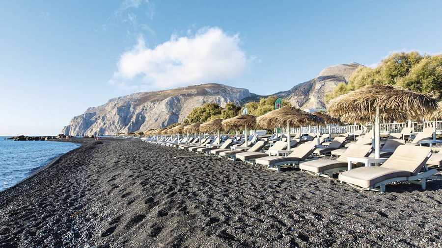 kamari plajı santorini