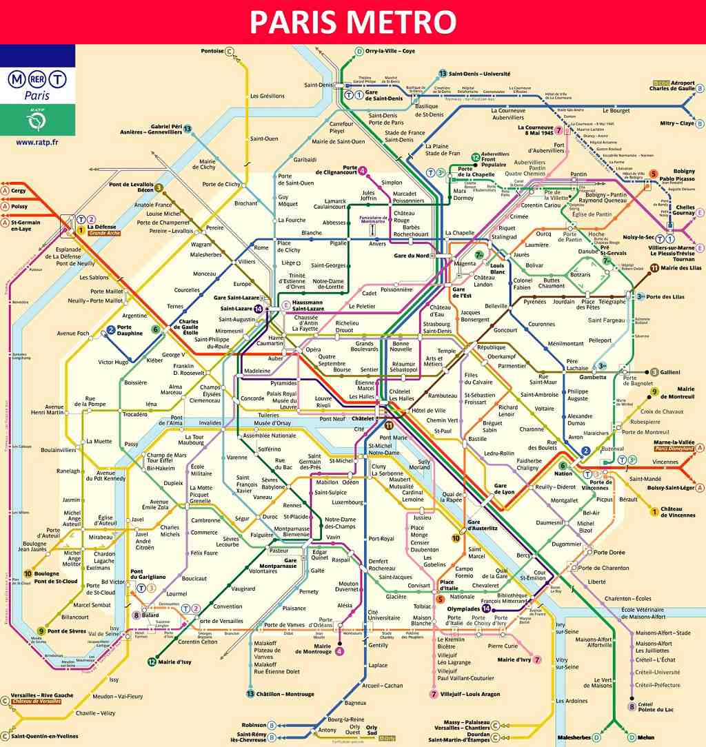 paris metro haritası