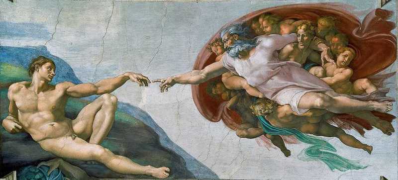 creation of human being by michelangelo